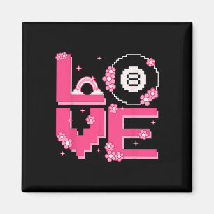 Íman Pixel Art Retro 60s Estilo 70s Hippie Outfit Love 