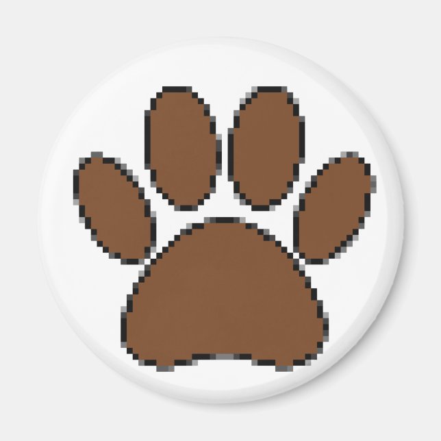Íman Pixel Dog Paw Print (Frente)