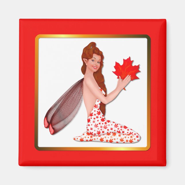 Íman Pixie canadense com Folha de Maple (Frente)