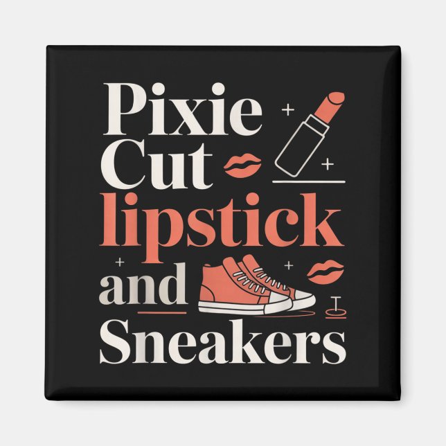Íman Pixie cut lipstick and sneakers short hair style  (Frente)