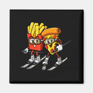 Íman Pizza batata frita esqui engraçado esquiador fast 