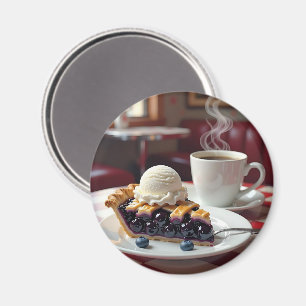 Íman Pizza de Blueberry, Sorvete e café