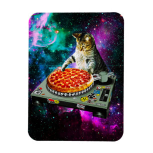 Íman pizza de gato dj espacial