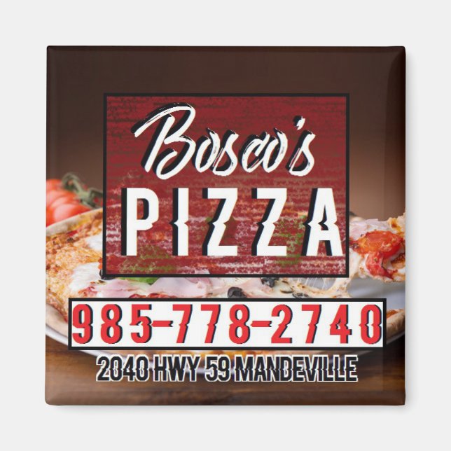 Íman Pizza de Magnetos Quadrados de Bosco (Frente)