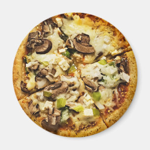 Íman Pizza de Pimentão Verde e Cogumelo Comida