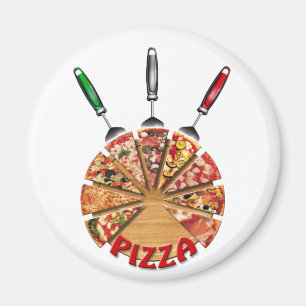 Íman Pizza do ímã no conselho de corte