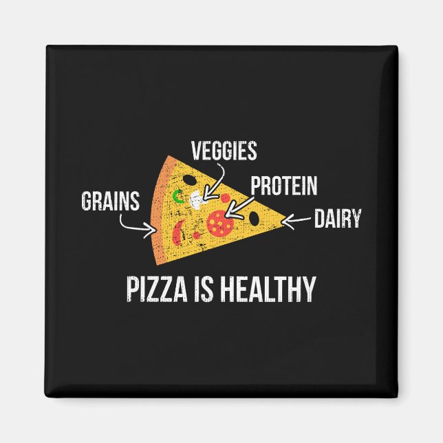 Íman Pizza É Saudável - Carbs - Malhação Novelty Engraç (Frente)