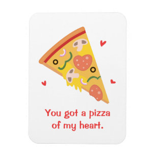 Íman Pizza Fofa do Meu Coração Humor Amor Pun