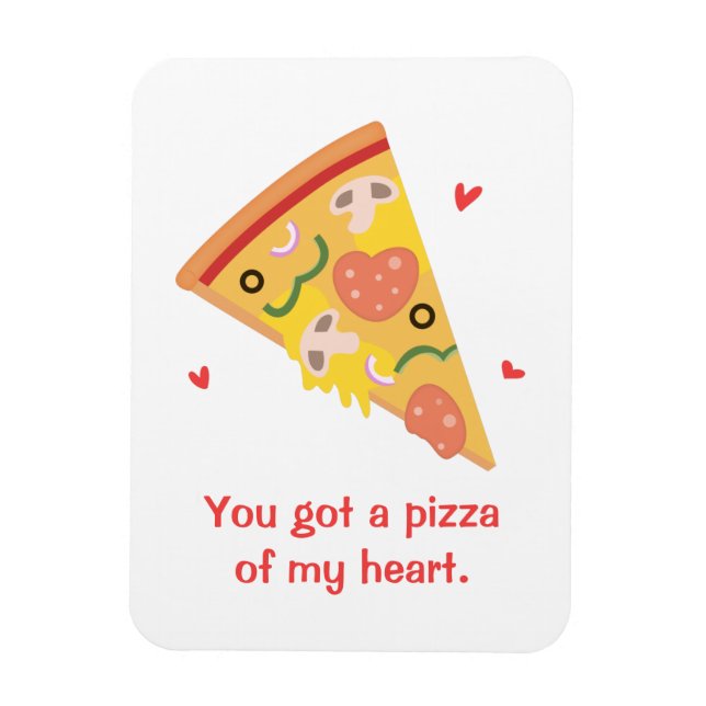 Íman Pizza Fofa do meu Humor de Amor (Vertical)