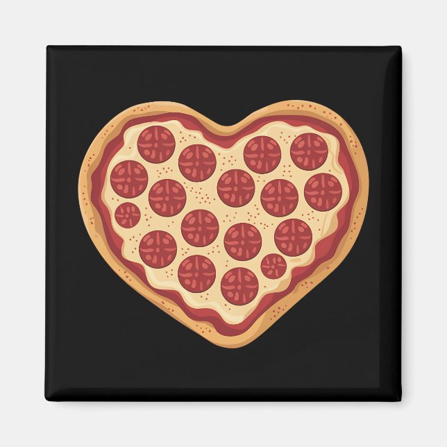Íman Pizza Formato de Coração Fofa Dia dos Namorados (Frente)