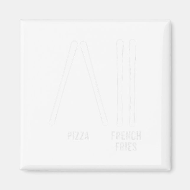 Íman Pizza Instrutora De Esqui E Fries Franceses Como E (Frente)