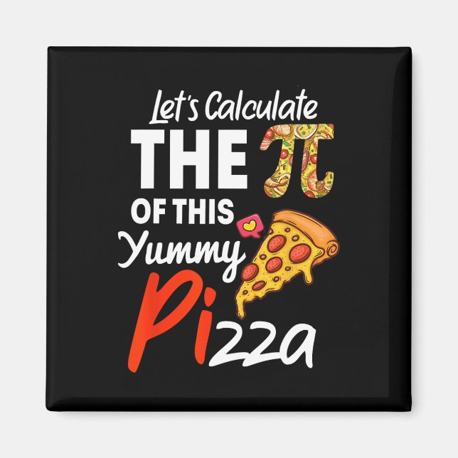 Íman Pizza Nacional Pi Day Pun Engraçado Professor De M (Frente)