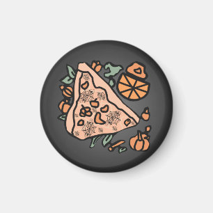 Íman Pizza retrô com torção de abóbora