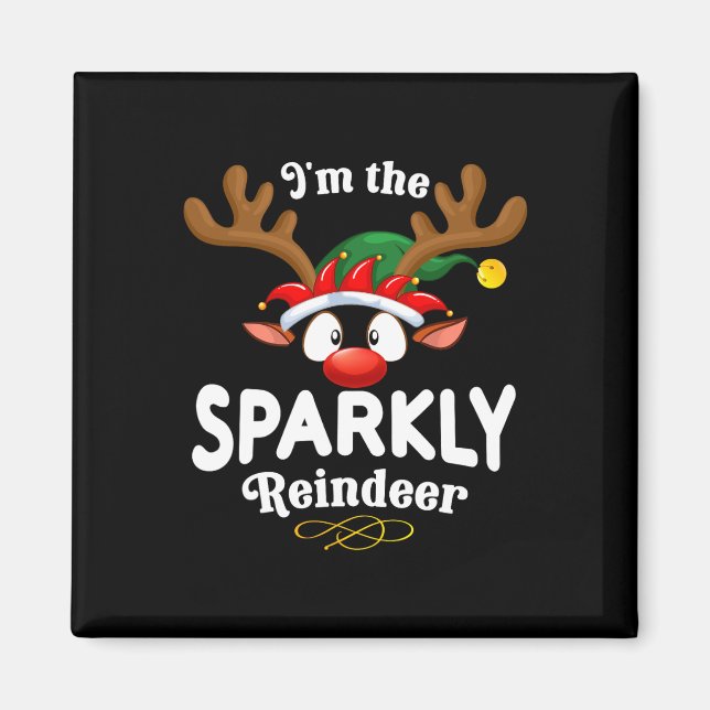 Íman Pjs Gratuitos Xmas Reindeer Correspondente (Frente)