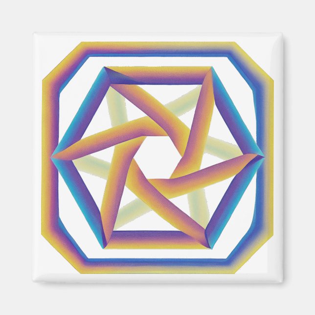 Íman Placa 64 e Hexagramas Pequenos Magnetos (Frente)