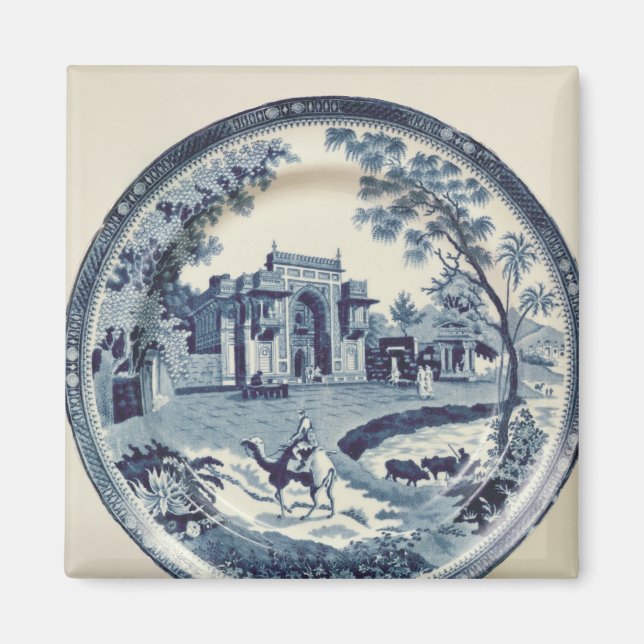Íman Placa azul esplena e branca, c.1815 (Frente)