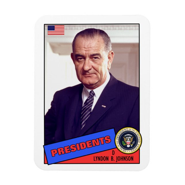 Íman Placa Baseball Lyndon B. Johnson (Vertical)