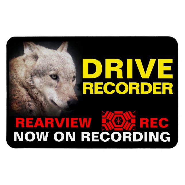 Íman Placa de aviso do GRAVADOR da UNIDADE (WOLF) (Horizontal)