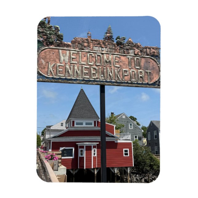 Íman Placa de boas-vindas a Kennebunkport (Vertical)