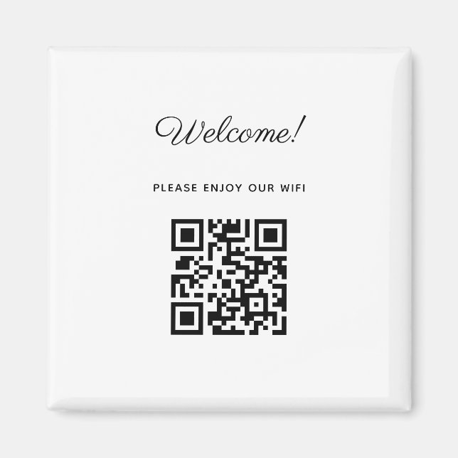Íman Placa de Boas-Vindas WIFI com Código QR  (Frente)