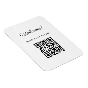Íman Placa de Boas-Vindas WIFI com Código QR