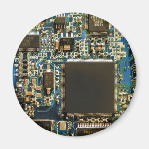 Íman Placa de Circuito Azul Macro Foto de PCB