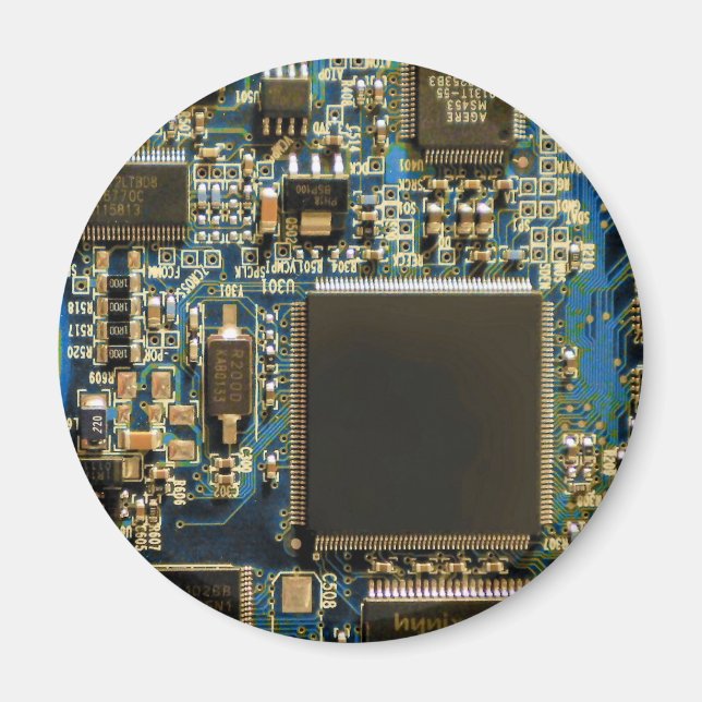 Íman Placa de Circuito Azul Macro | Foto de PCB (Frente)
