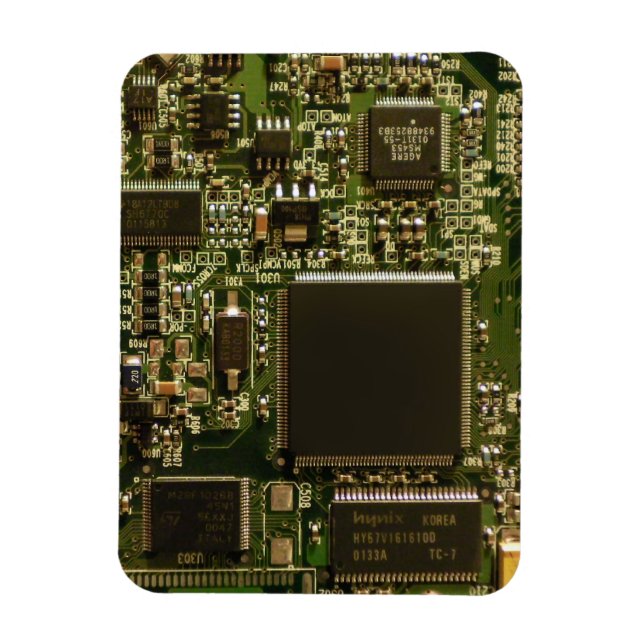 Íman Placa de Circuito Verde Macro | Foto de PCB (Vertical)