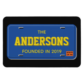 Íman Placa de Licença Azul e Dourada Personalizada