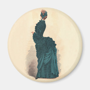 Íman Placa de Moda Vitoriana Antiga: Vestido com Arrast