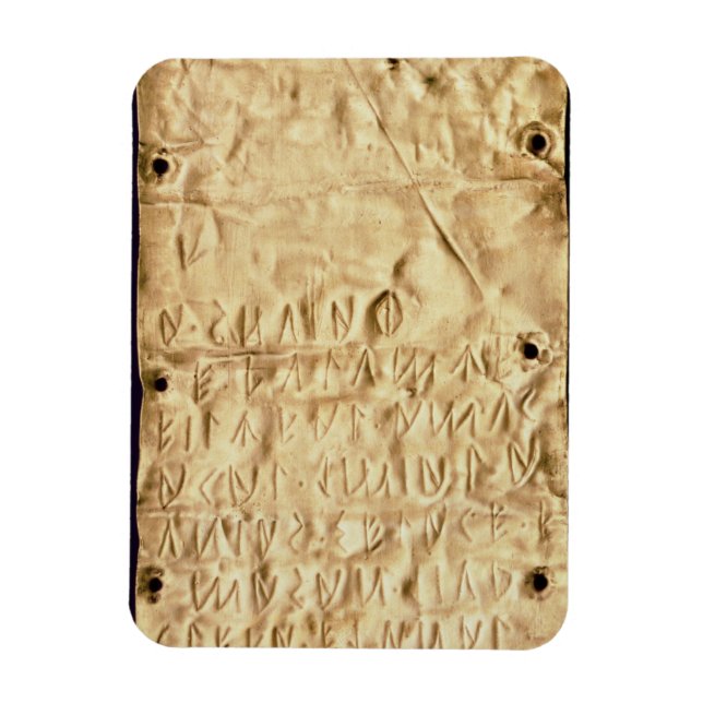 Íman Placa Dourada com a inscrição "breve" da Etruscan, (Vertical)