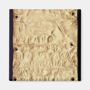 Íman Placa Dourado com "breve" inscrição de Etruscan,