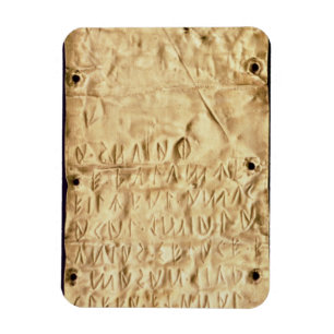 Íman Placa Dourado com "breve" inscrição de Etruscan,