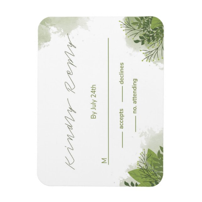 Íman Placa RSVP Floral Verde (Vertical)