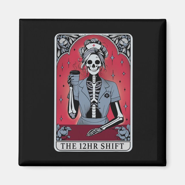 Íman Placa Tarot De Esqueleto De Halloween O Turno De 1 (Frente)