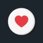 Íman Plain Modern White Red Love Heart Graphic<br><div class="desc">Plain Minimalist Modern Designs. They're all simple,  attractive,  unique.</div>