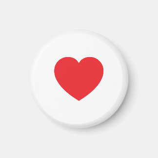 Íman Plain Modern White Red Love Heart Graphic
