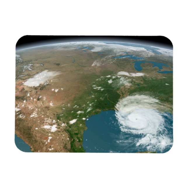 Íman Planeta Panorâmico Terra E Os Eua. (Horizontal)