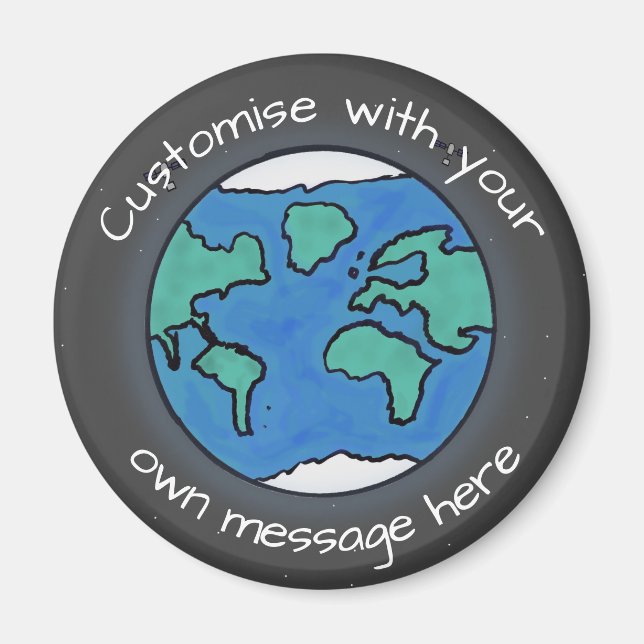 Íman Planeta Terra Personalizado (Frente)