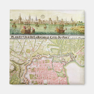 Íman Plano da cidade de La Rochelle, 1736