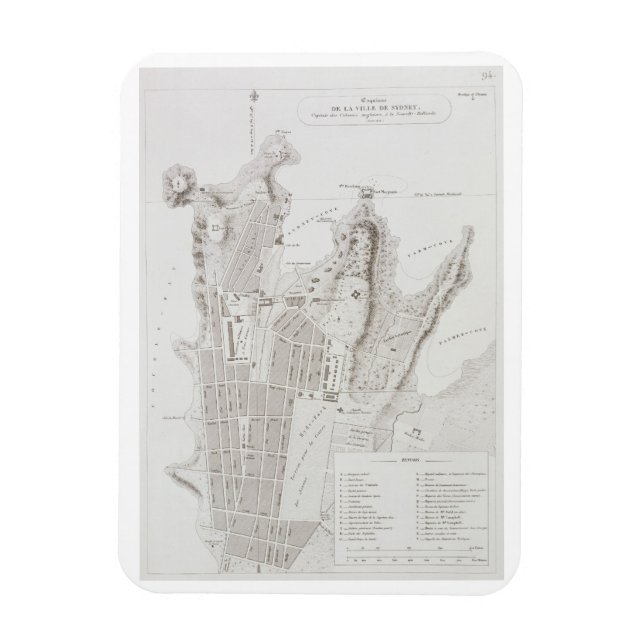 Íman Plano da Cidade de Sydney, de "Voyage Autour du (Vertical)