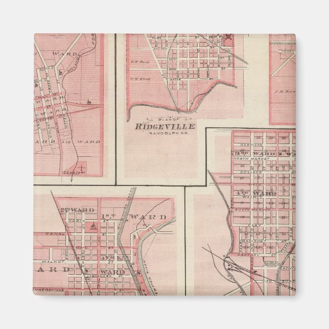 Íman Plano de Cambridge City, Wayne Co com Newport (Frente)