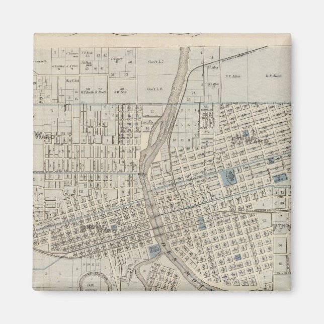 Íman Plano de Des Moines, Condado de Polk, Iowa (Frente)