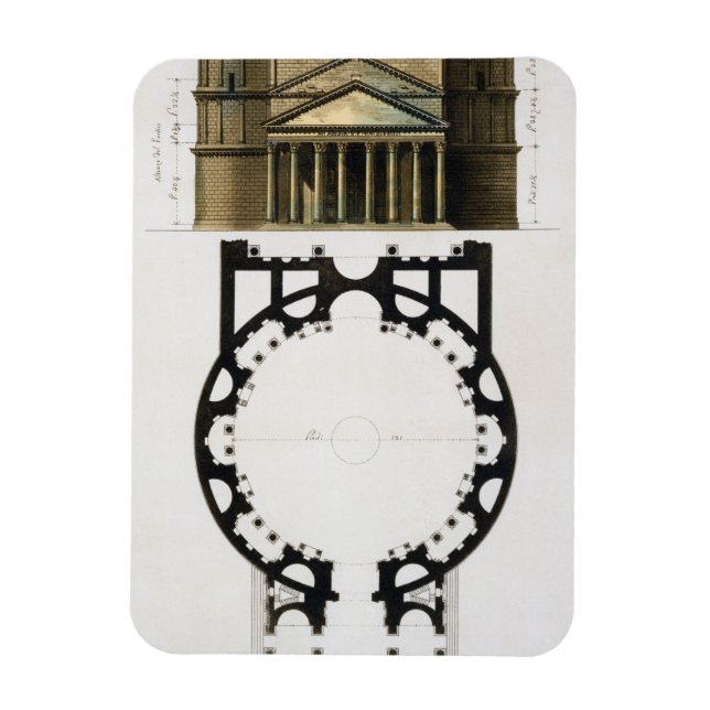 Íman Plano de fundo e fachada do Panteão, Roma, de (Vertical)