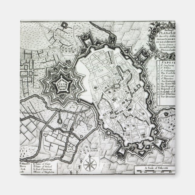 Íman Plano de Lisle, 1736 (Frente)