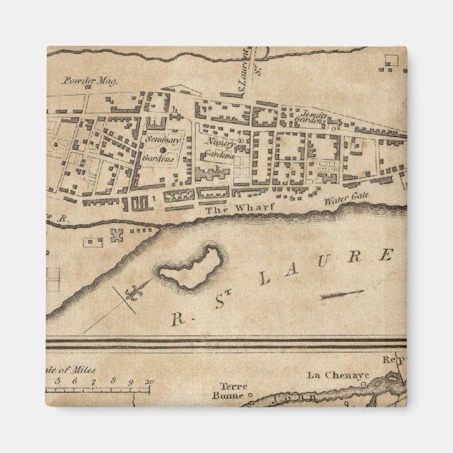 Íman Plano de Montreal, com um mapa das ilhas (Frente)