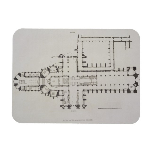 Íman Plano de Westminster Abbey, prato 1 de Westminst (Horizontal)
