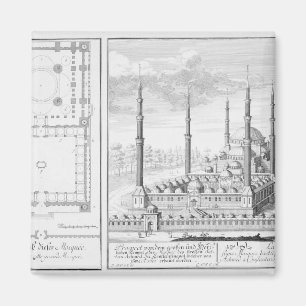 Íman Plano e vista da mesquita azul (1609-16),