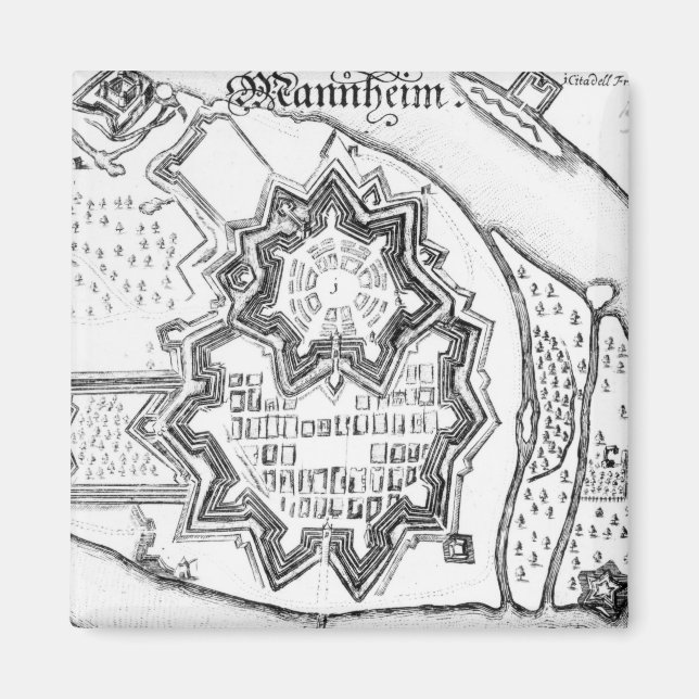 Íman Plano Mannheim, Alemanha 1690 (Frente)