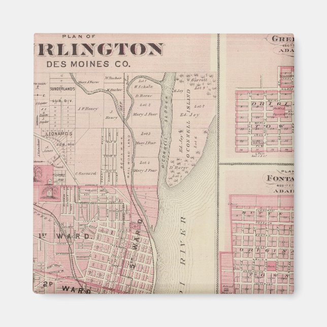 Íman Planos de Burlington, Greenfield (Frente)